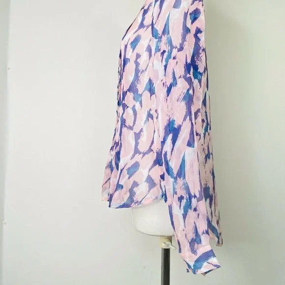 Anthropologie Maeve Silk Ruffled Pleated Blouse 6 - Picture 7 of 7